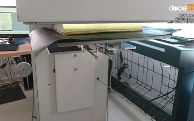 Reportaje en televisión sobre trabajo de digitalización de libros parroquiales